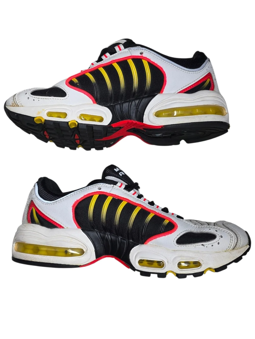 Nike Air Max White Black Neon Yellow Running Sneakers